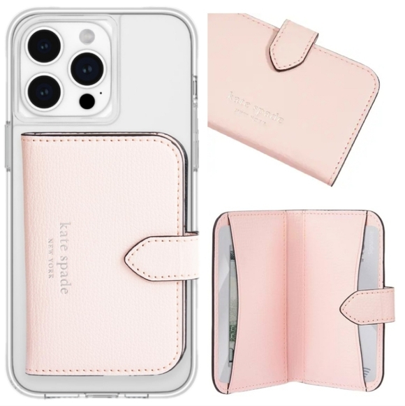 NWOT Kate Spade New York Morgan Magnetic Wallet MagSafe - Chalk Pink - Picture 4 of 6